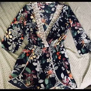 Kimono Style Long Sleeve Romper